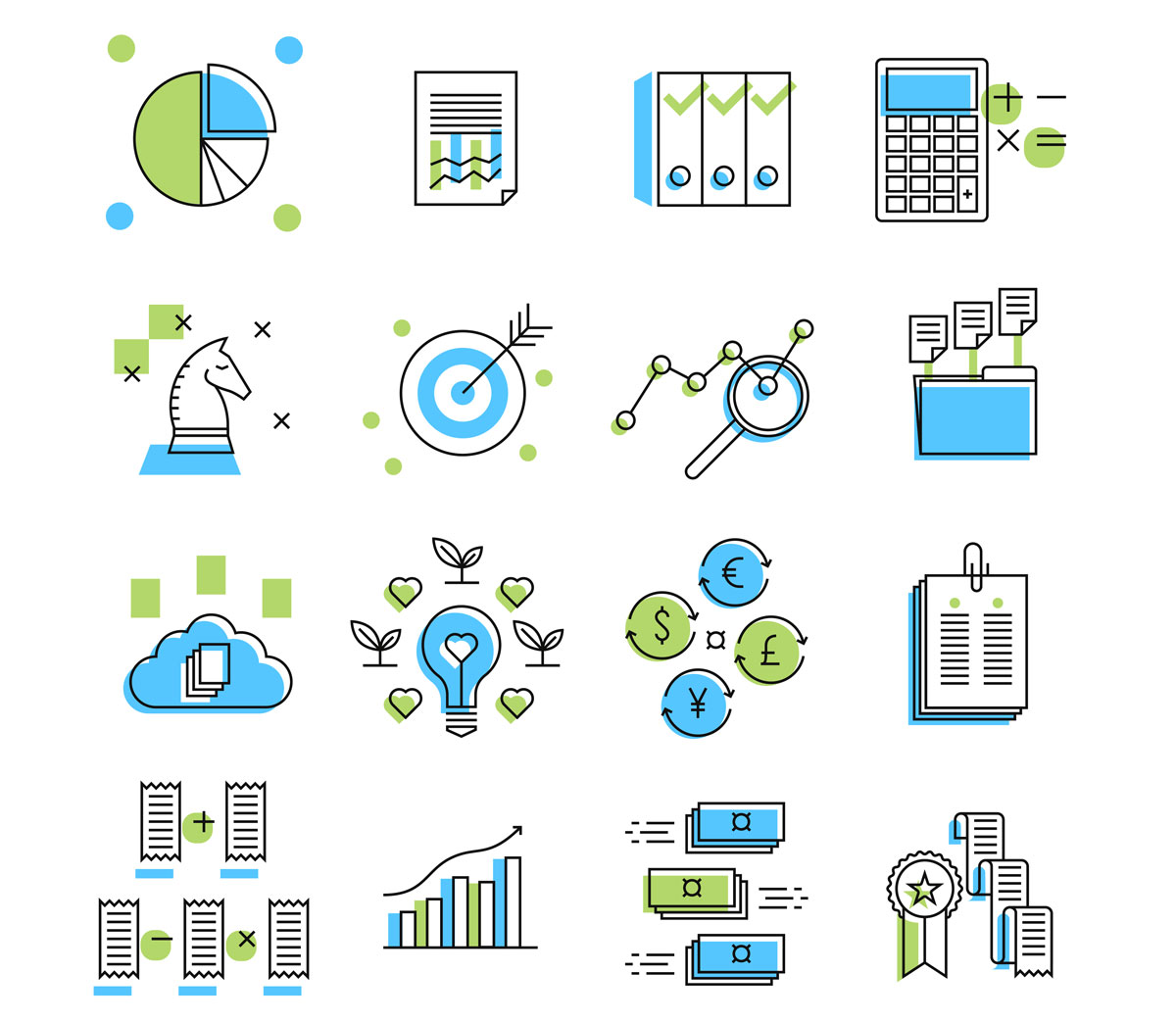 Icons for an accounting company.