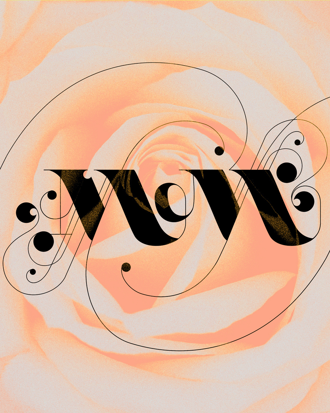 Mom lettering with didone characters