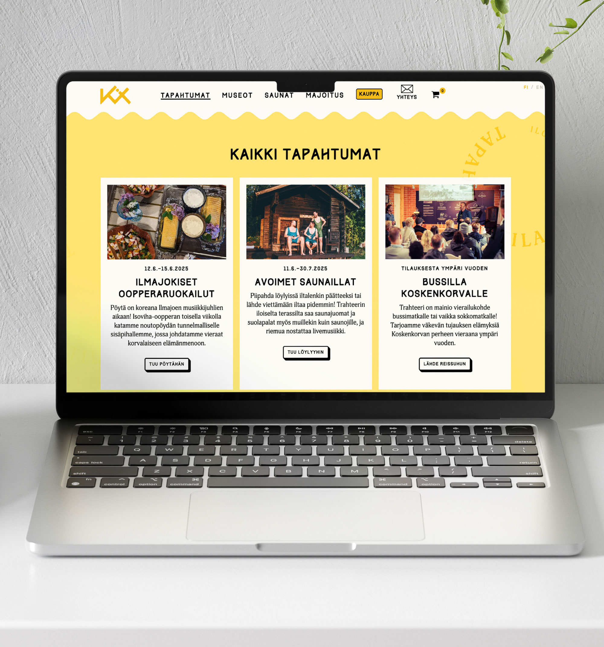 Koskenkorvan Trahteeri: Website Layout