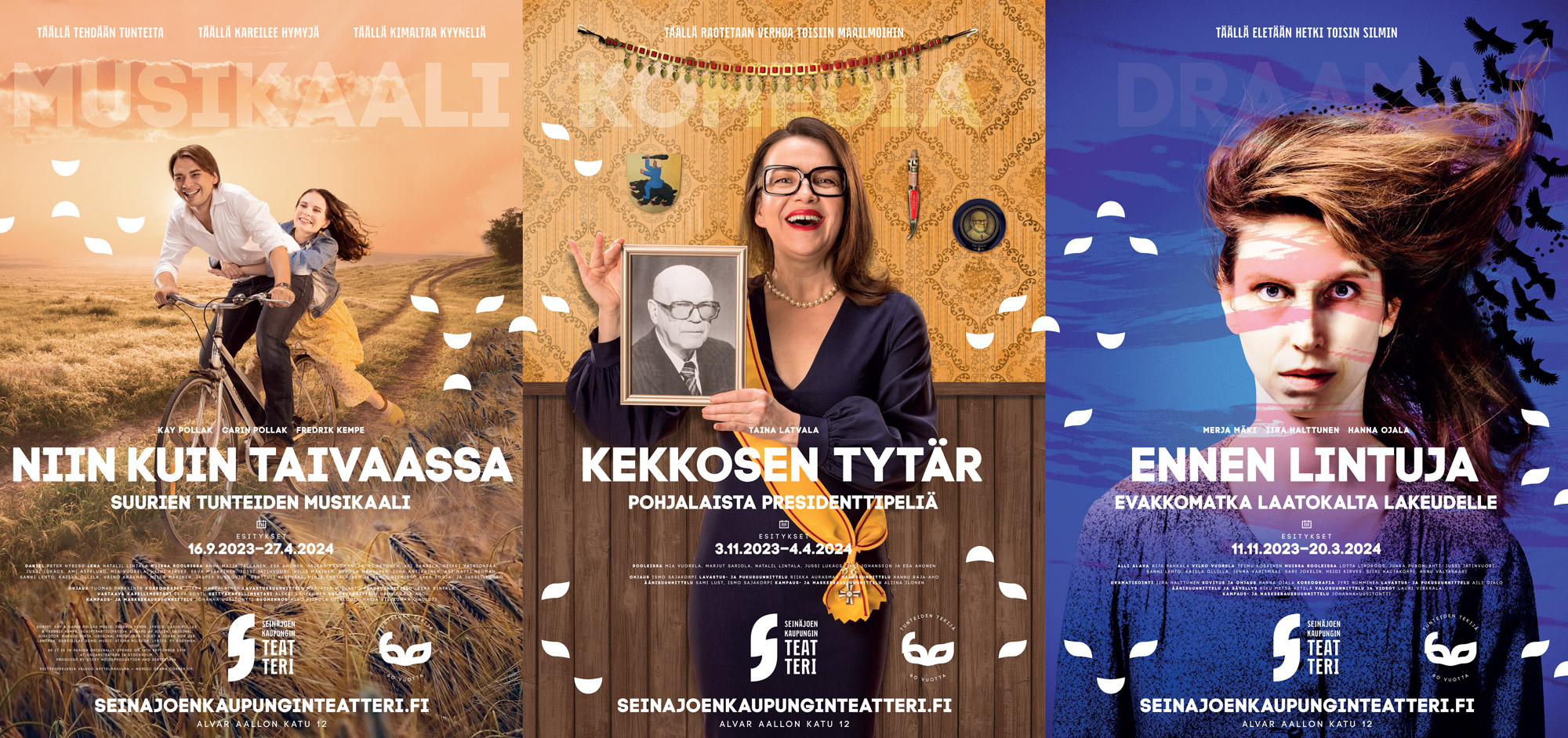 Seinäjoki City Theatre 60 year anniversary, theatre posters